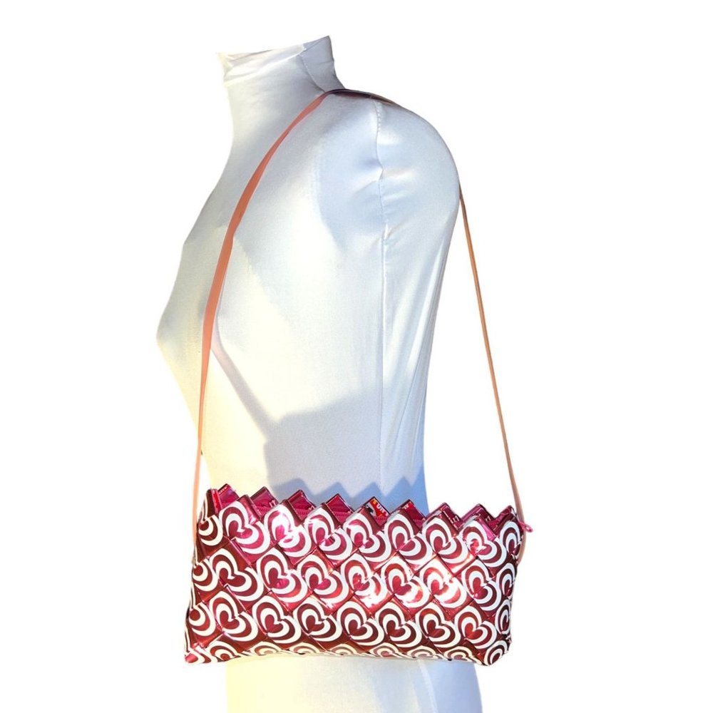 Vintage Ecoist Pink Heart Candy Wrapper Shoulder Purse Handbag Retro Style